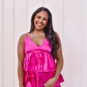 TCEC Fuchsia Satin Mini Dress